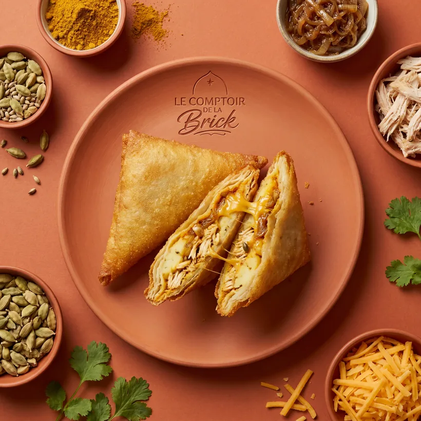 L'Indienne, brick au poulet et curry Madras