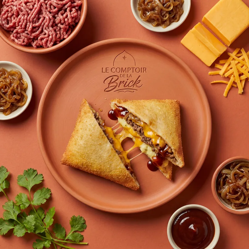 La Texane, brick au bœuf fumé et cheddar